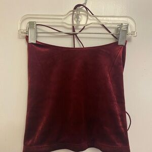 Elegant Burgundy Velvet Women's Top